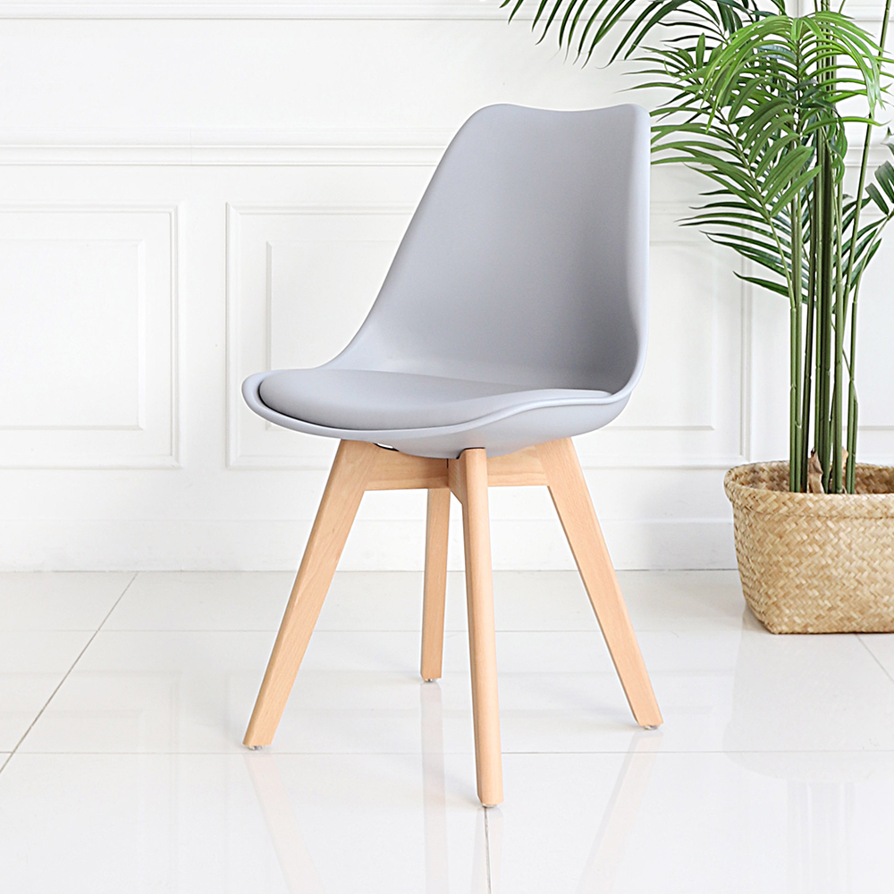 [4개세트] 인테리어 가죽 쿠션 원목 에펠체어 식탁 카페 의자 SL108