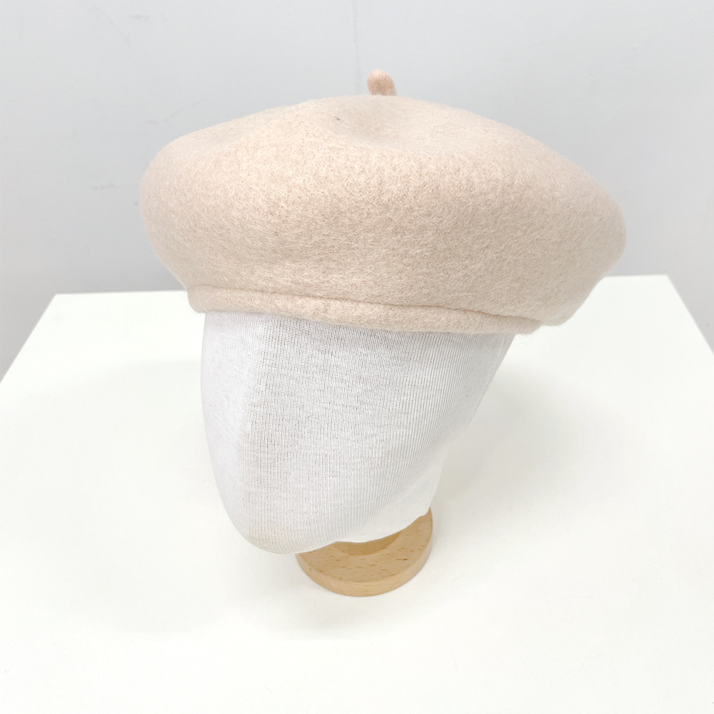 클로디아 무지 울 꼭지 여성 가을 겨울 빵모자 베레모 - 상세 이미지 4