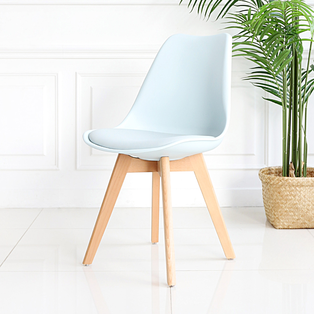 [4개세트] 인테리어 가죽 쿠션 원목 에펠체어 식탁 카페 의자 SL108