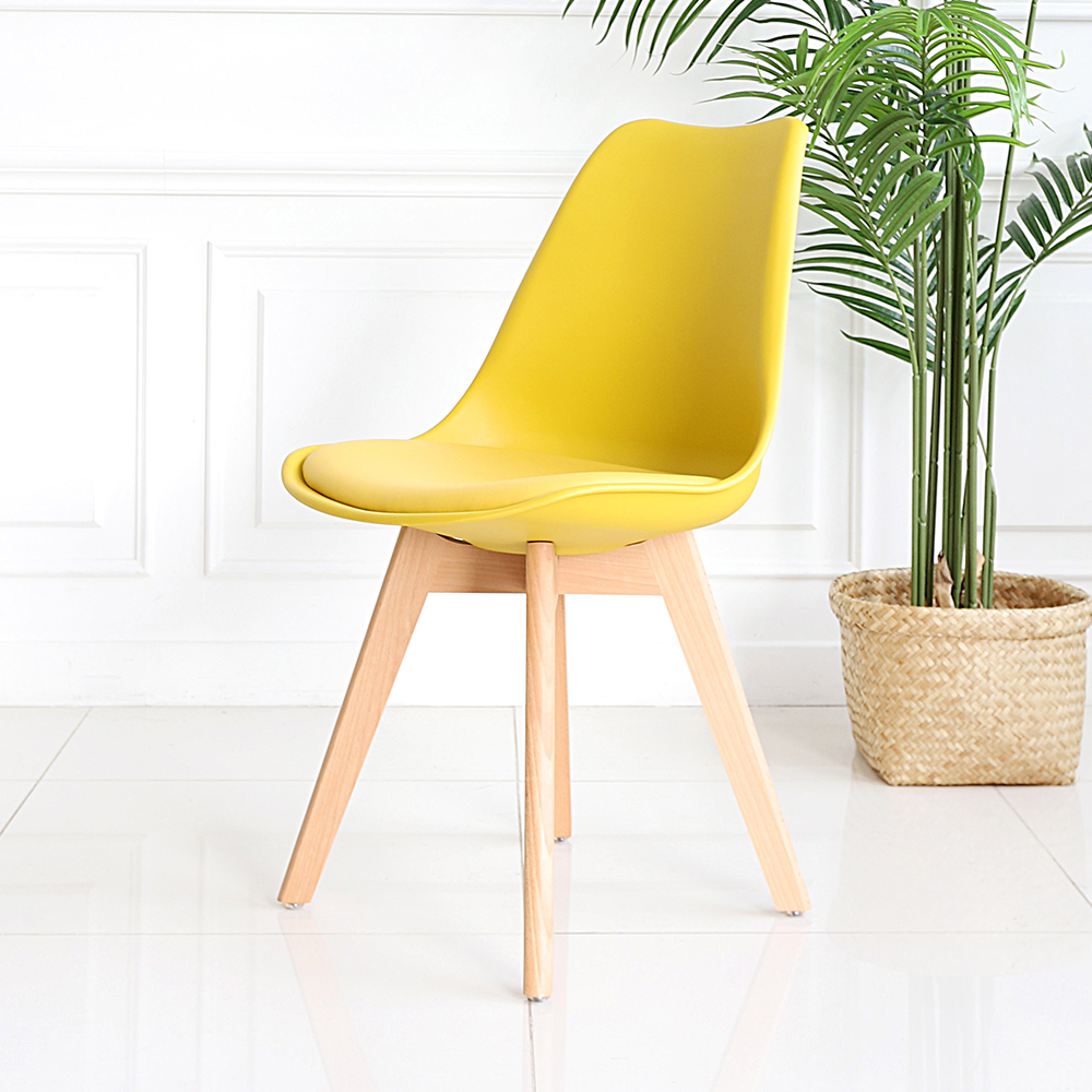 [4개세트] 인테리어 가죽 쿠션 원목 에펠체어 식탁 카페 의자 SL108