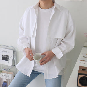 남자셔츠 커플남방 트렌치 셔켓 남자오버핏셔츠 착용 후기 | 사이즈/핏 총정리 - 상품 이미지 1