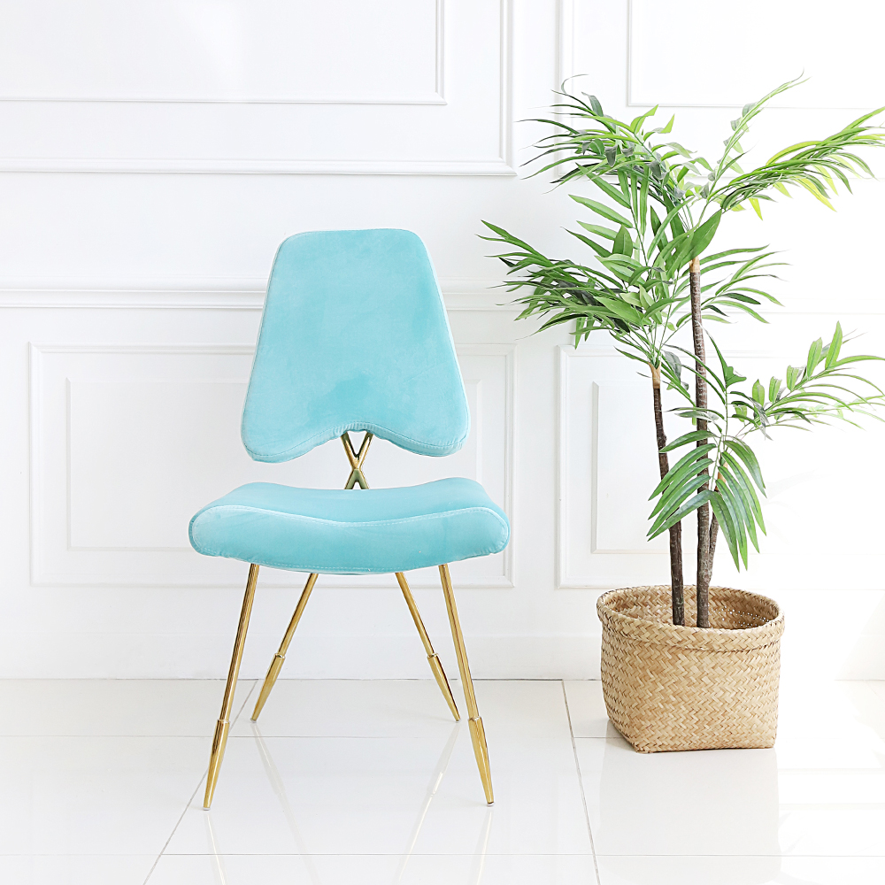 쥬디 벨벳 패브릭 골드 식탁 카페 의자 인테리어 라운지 체어 SL051