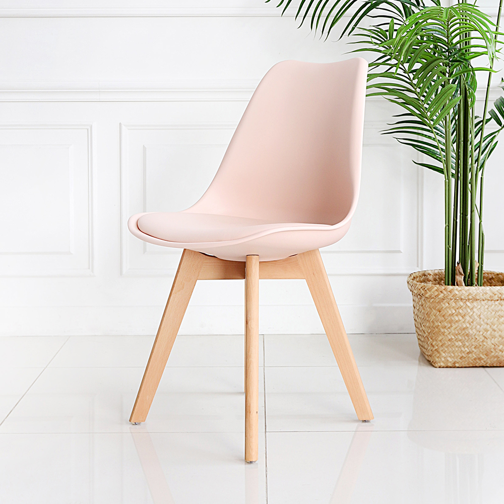 [4개세트] 인테리어 가죽 쿠션 원목 에펠체어 식탁 카페 의자 SL108