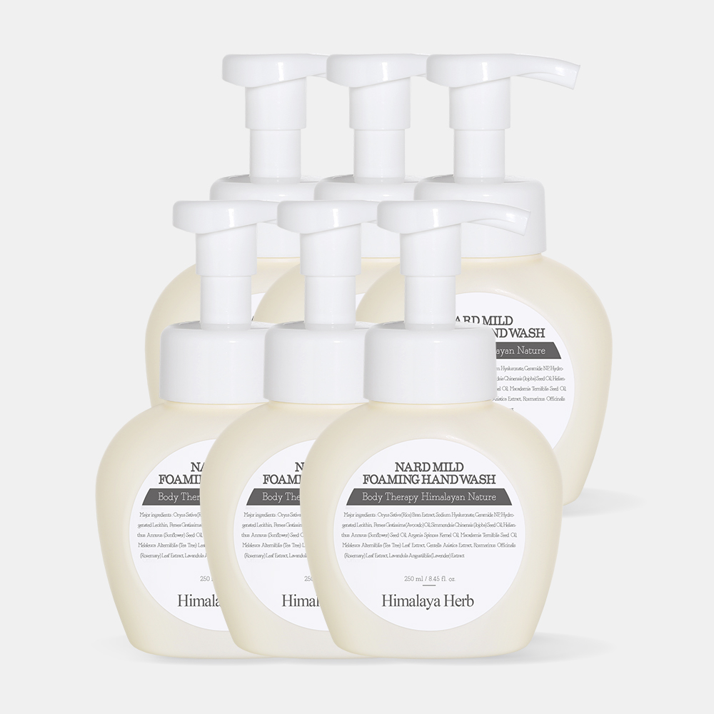 [6개] 나드 마일드 포밍 핸드워시 손세정제, 버블, 거품, 물비누, 향균, 핸드솝 250ml 무향