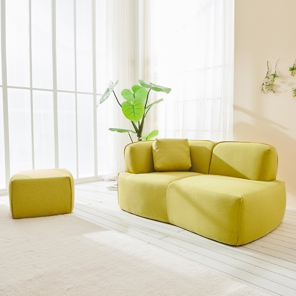 동서가구 플레시아 발수 패브릭 2인용 소파 스툴포함 DF921856