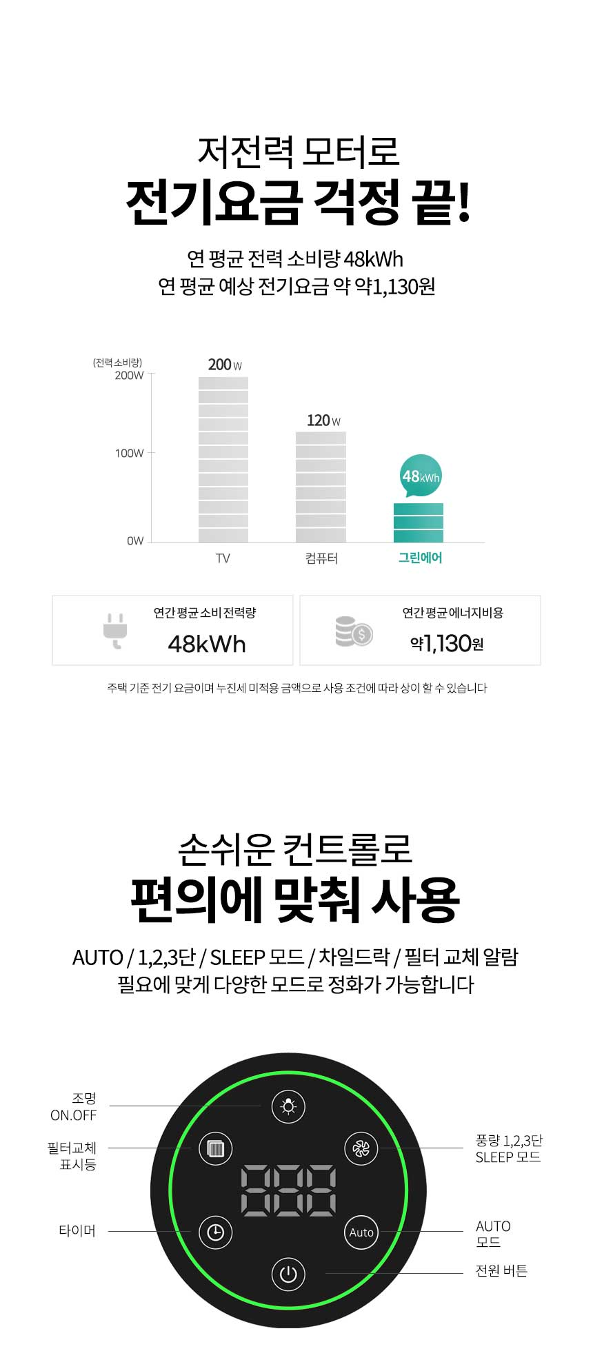 보아르 그린에어 소형 미니 공기 청정기 살균기 원룸 펫 강아지 고양이 털 제거 전용필터 상세 이미지 27