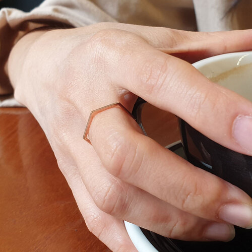 육각반지 14k 핑크골드 [세스토] 이미지 6
