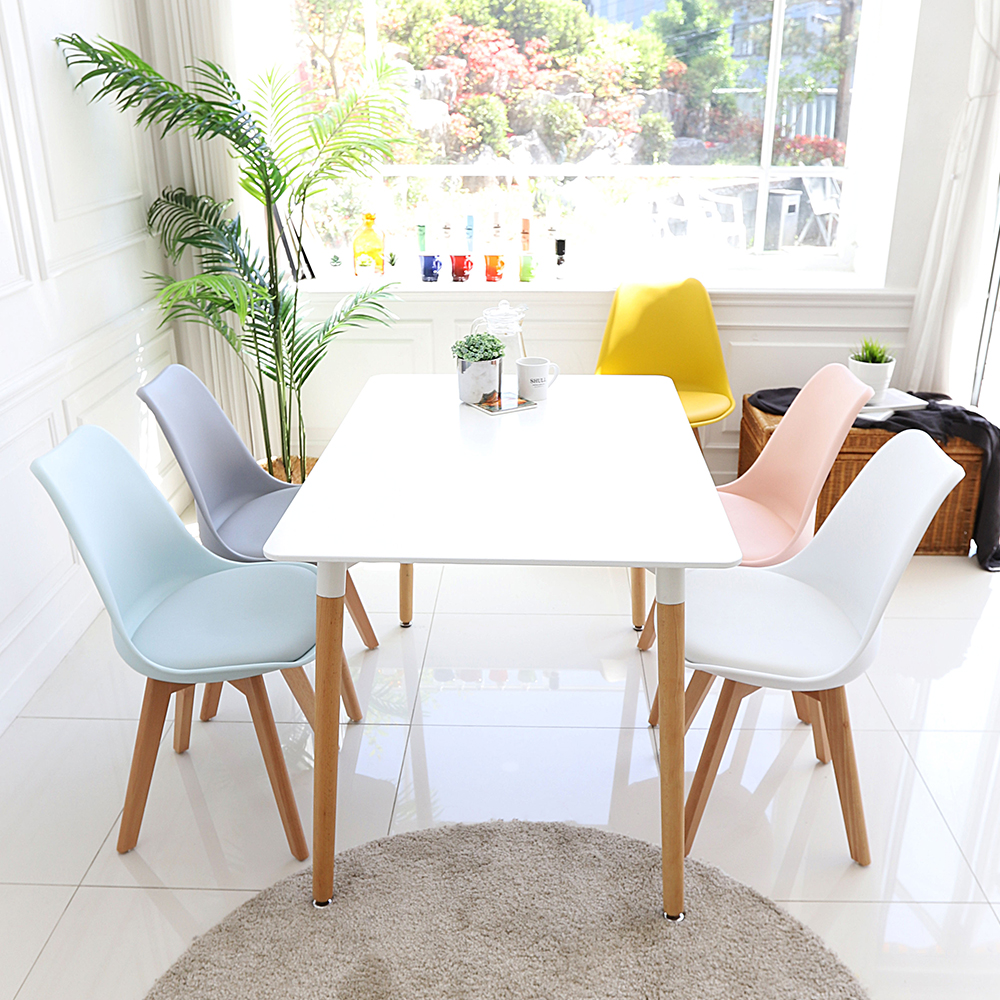 엘론 4인용 HPM 라미네이트 원목 식탁세트 1200+에펠체어4개 SL110