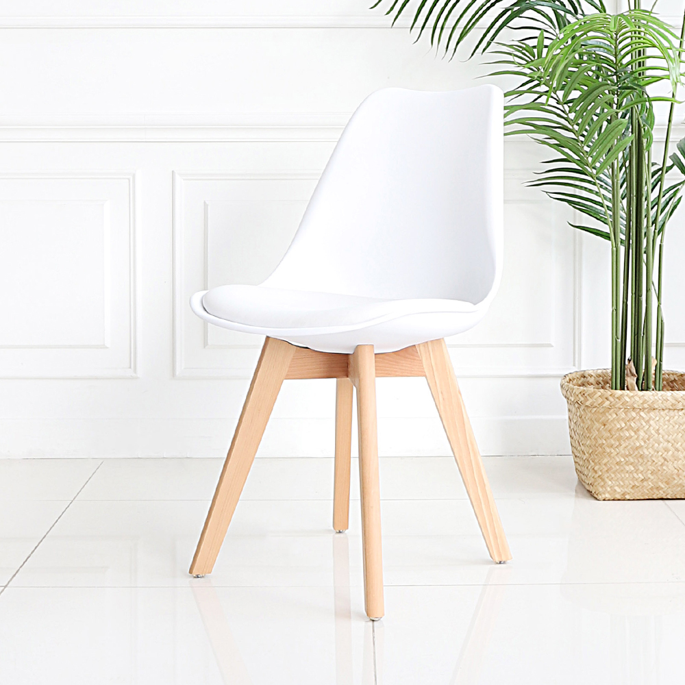 [4개세트] 인테리어 가죽 쿠션 원목 에펠체어 식탁 카페 의자 SL108