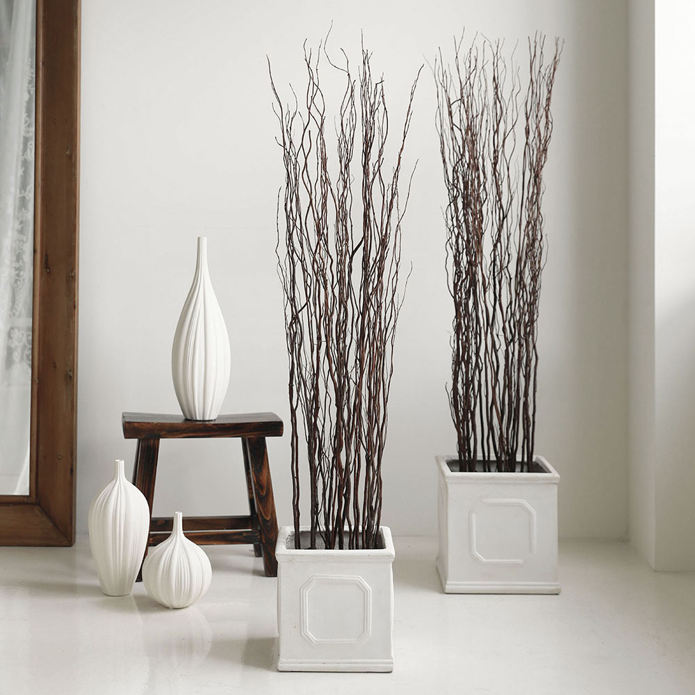 곱슬 버들 대형 생화같은 말린 조화 나무 가지 인조 식물 넝쿨 장식 10개 이미지 2