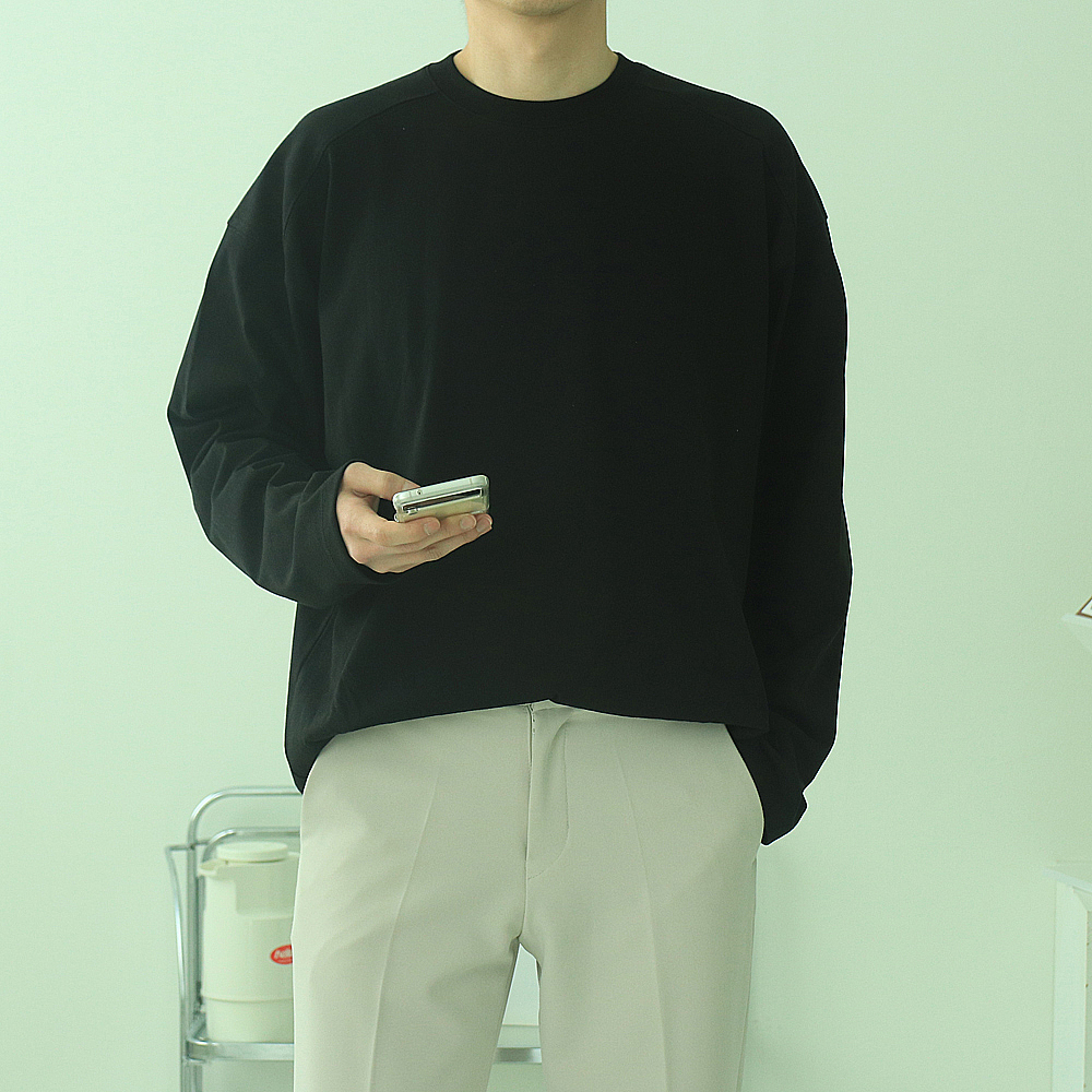 남자긴팔티 레이어드 이너 티셔츠 쭉티 이미지 3