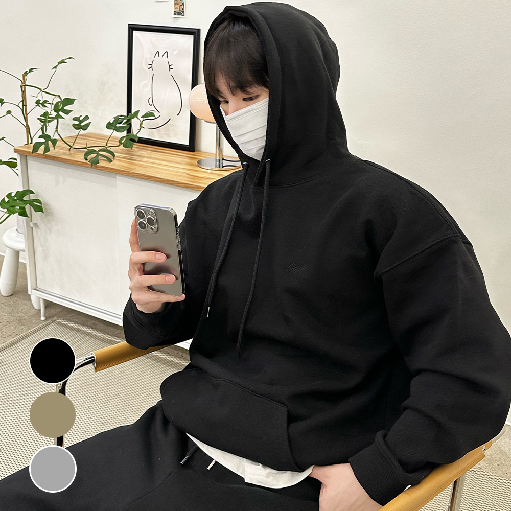 그누크 헤비웨이트 오버핏 자수 후드티 짐웨어 헬스 운동복 3컬러