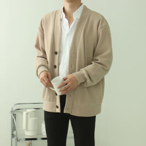 남자가디건 오버핏 브이넥 빅사이즈 커플가디건 착용 후기 | 사이즈/핏 총정리 - 상품 이미지 2
