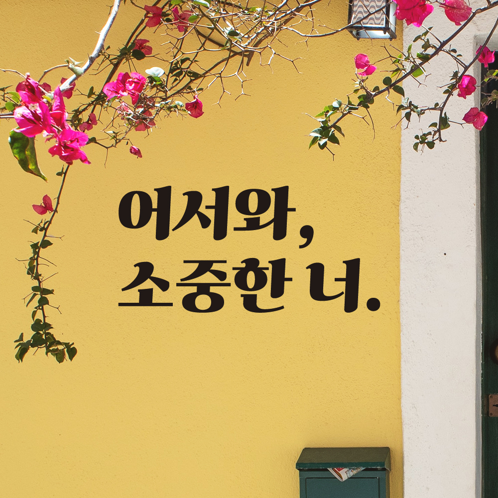 어서와 소중한 너 레트로 현관문 매장 레터링 스티커 LG-021S검정 - 상세 이미지 4