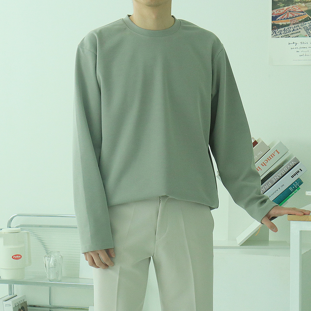 남자긴팔티 이너 레이어드 단가라 티셔츠 이미지 4