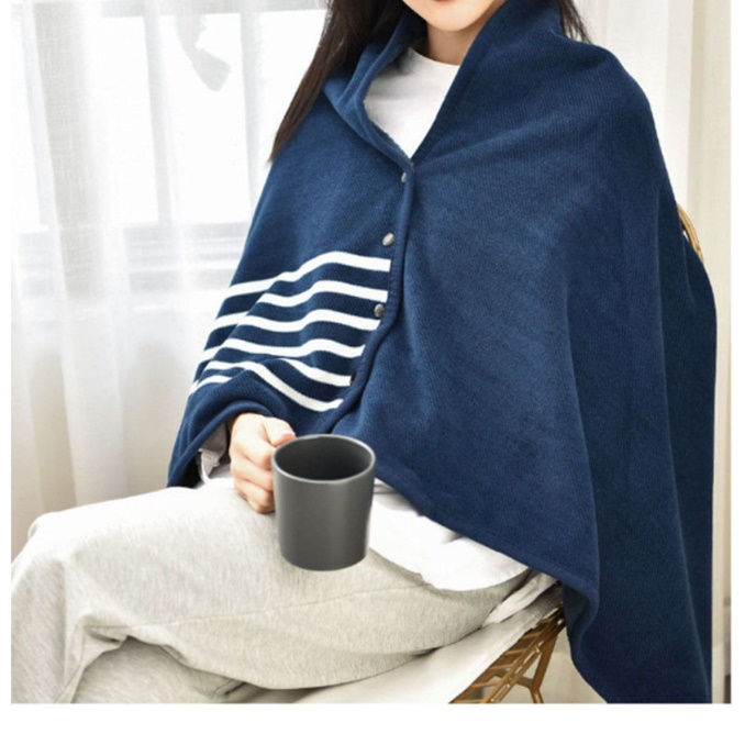 체크무늬 담요 어깨담요 기내용 똑딱 입는무릎담요 - 상세 이미지 3