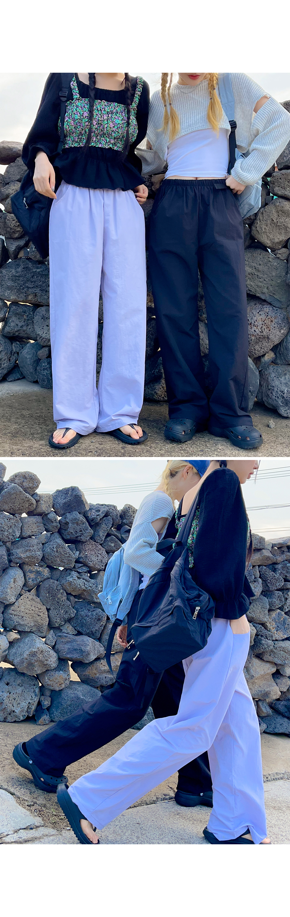 [2천장돌파][MADE] 빅사이즈 S-4XL 데어린 나일론 밴딩 통팬츠 휴양지 룩 상세 이미지 31