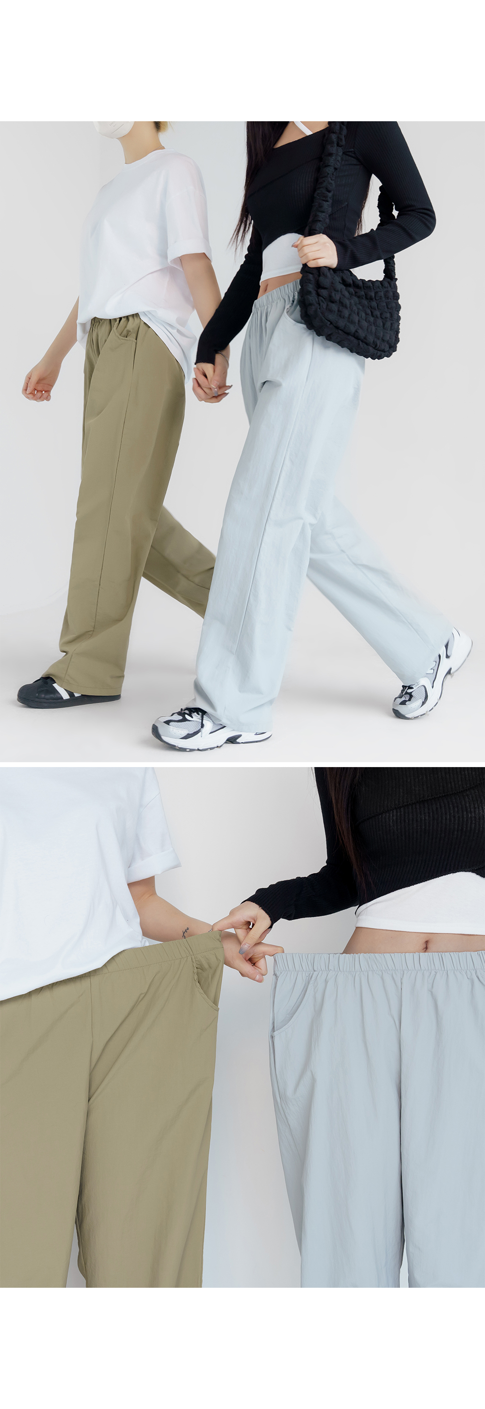 [2천장돌파][MADE] 빅사이즈 S-4XL 데어린 나일론 밴딩 통팬츠 휴양지 룩 상세 이미지 35