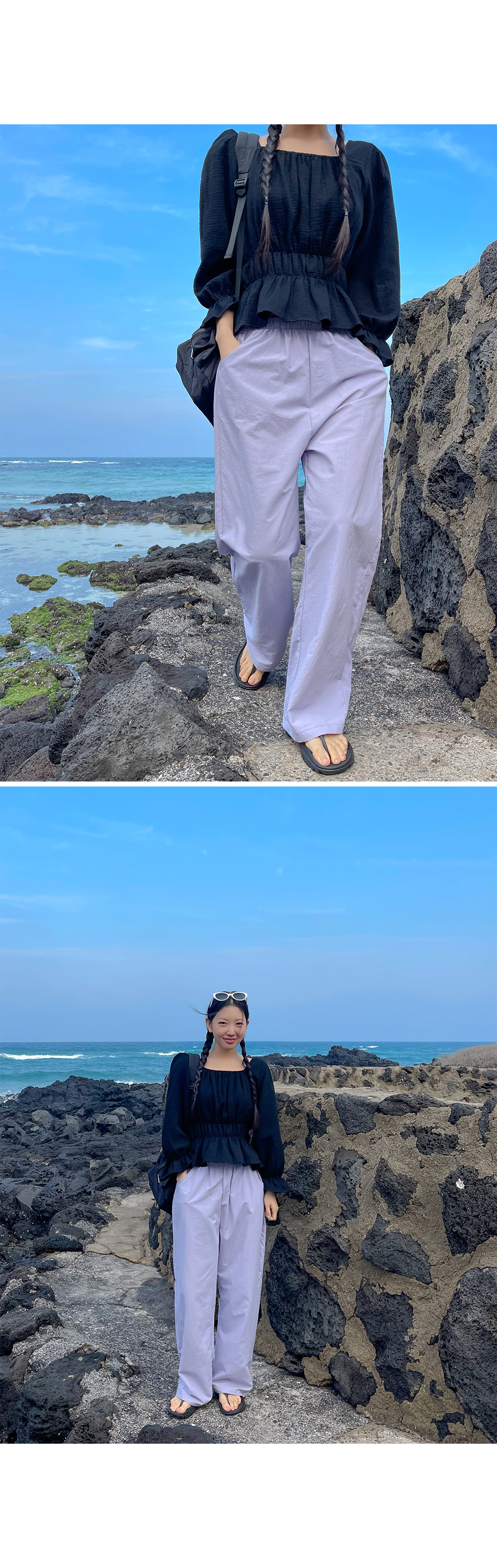 [2천장돌파][MADE] 빅사이즈 S-4XL 데어린 나일론 밴딩 통팬츠 휴양지 룩 상세 이미지 18