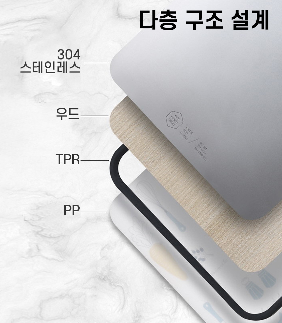 스테인레스 이유식 향균 양면 스텐도마 주방 도마 - 상세 이미지 4