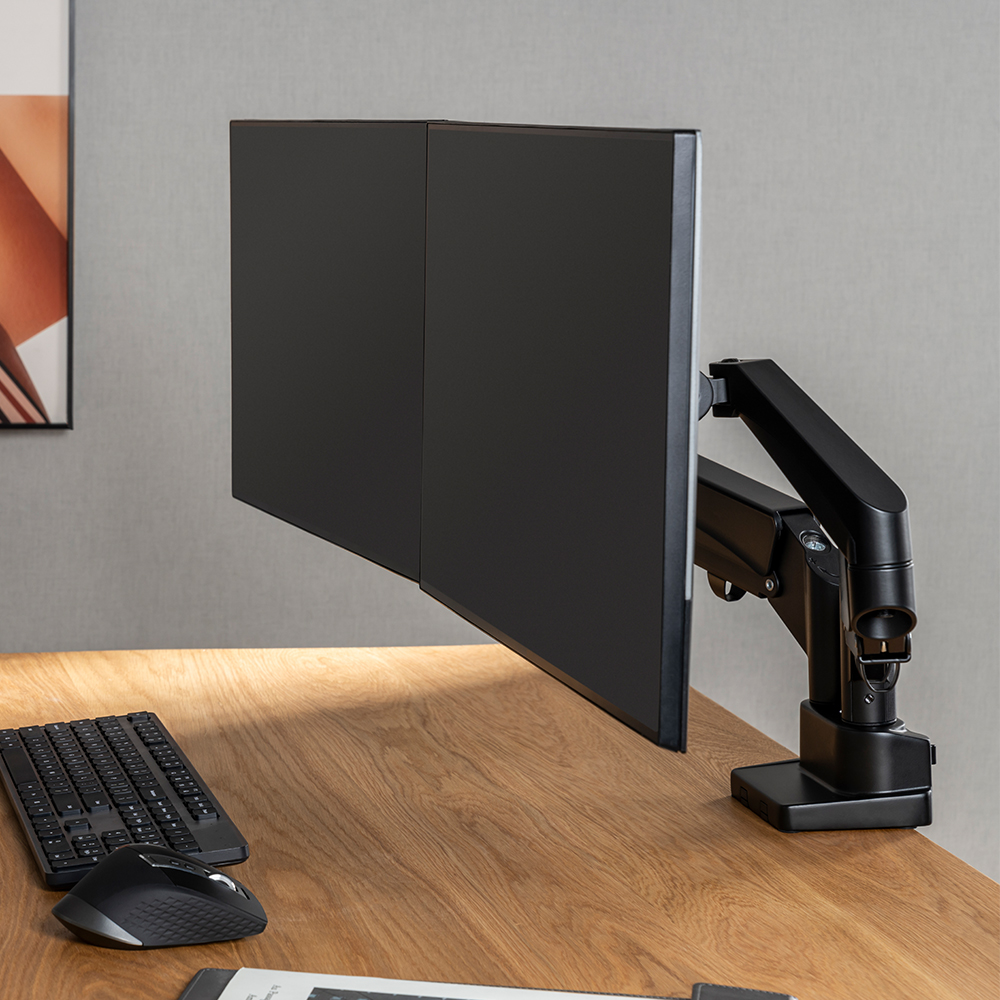 루나랩 벽면밀착 스페이스 세이빙 듀얼 모니터암 거치대