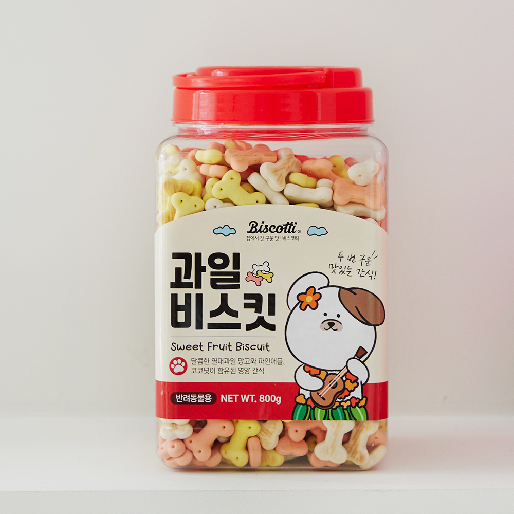 비스코티 강아지 쿠키 비스켓 뻥튀기 애견과자 야채+과일 800g 2개 - 상세 이미지 2