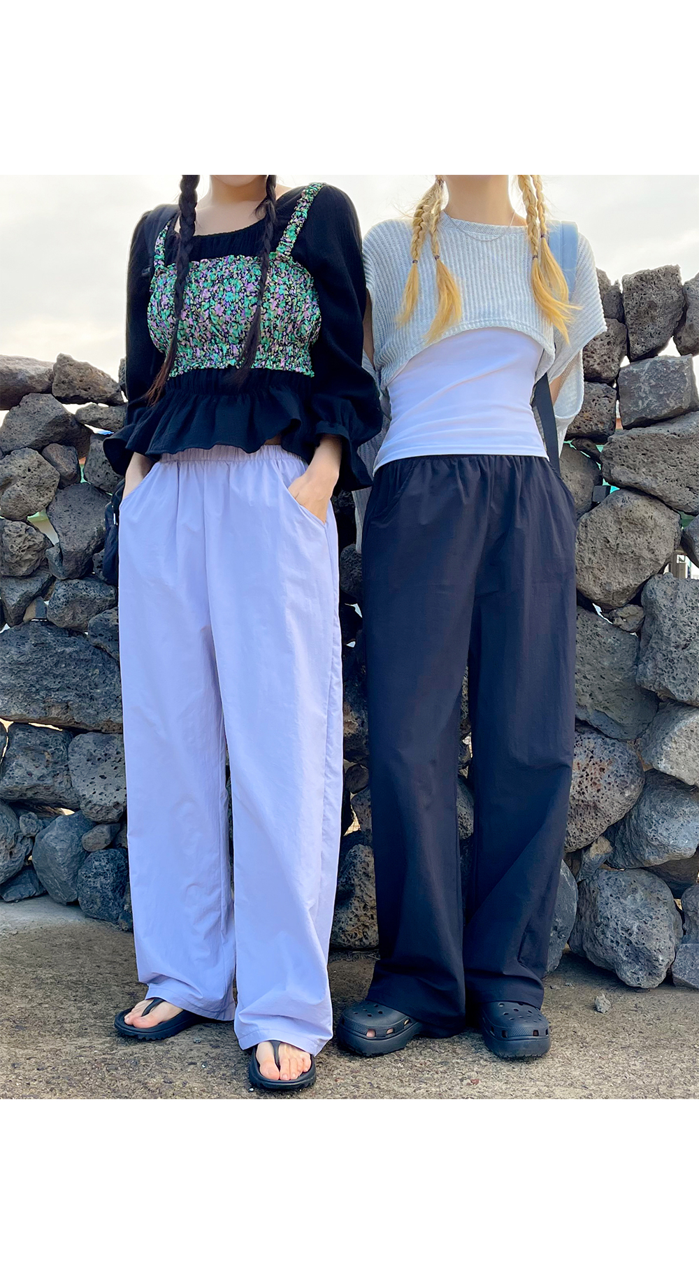 [2천장돌파][MADE] 빅사이즈 S-4XL 데어린 나일론 밴딩 통팬츠 휴양지 룩 상세 이미지 30