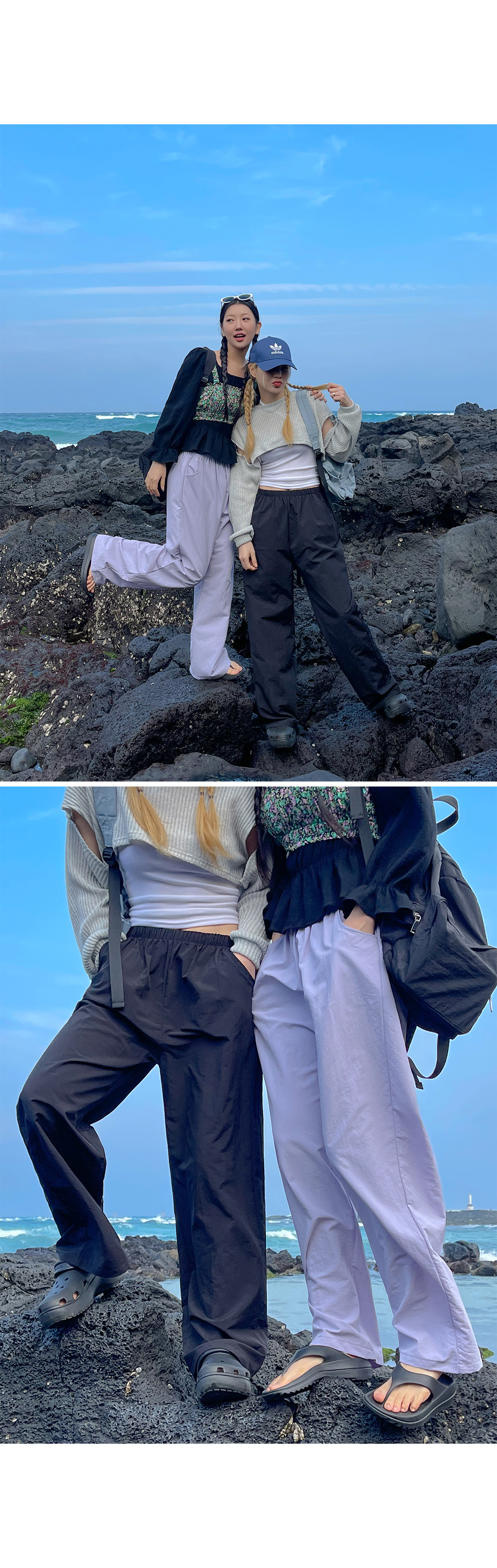 [2천장돌파][MADE] 빅사이즈 S-4XL 데어린 나일론 밴딩 통팬츠 휴양지 룩 상세 이미지 14