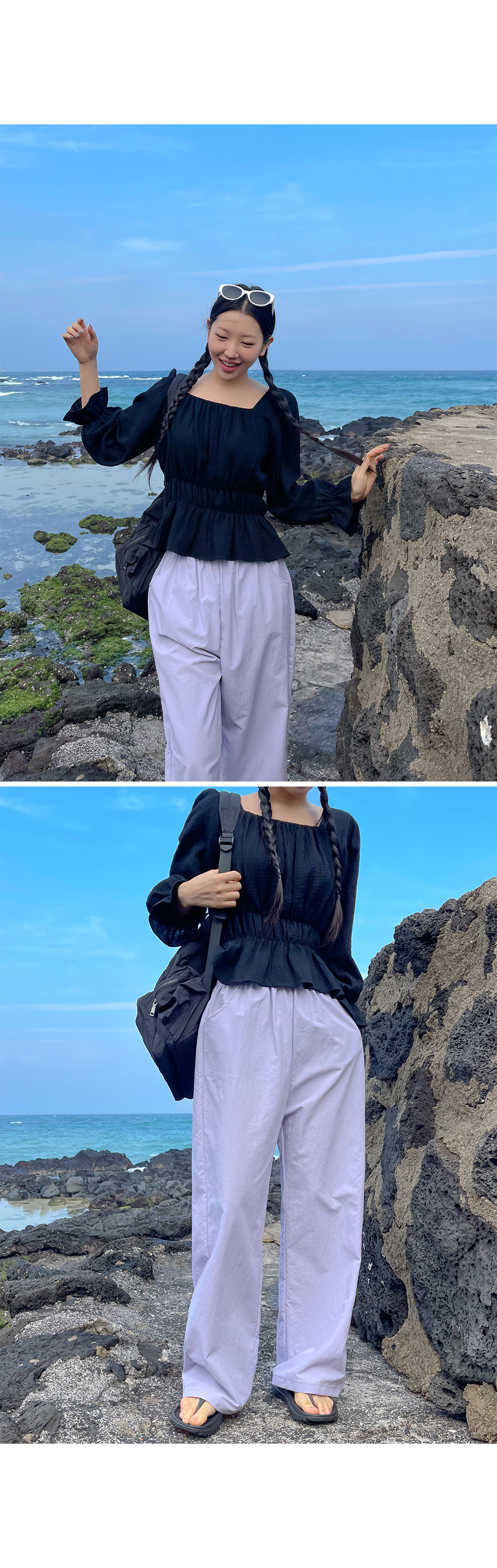[2천장돌파][MADE] 빅사이즈 S-4XL 데어린 나일론 밴딩 통팬츠 휴양지 룩 상세 이미지 13