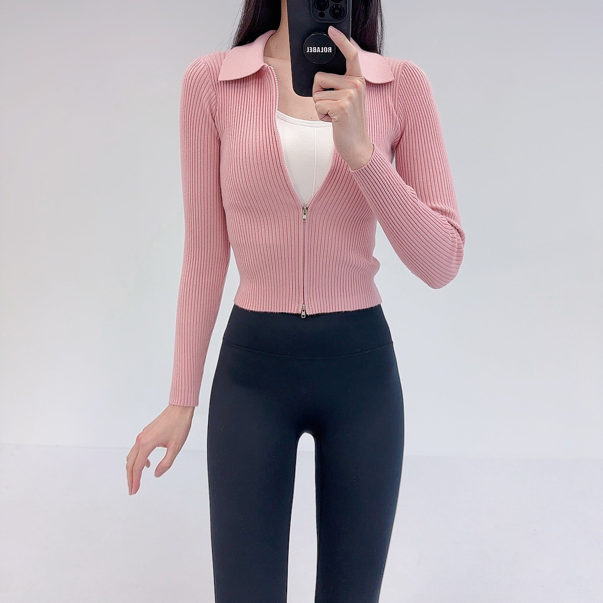 로라벨 안테 필라테스복 여성 요가복 필라테스 요가 집업 가디건 상의 티셔츠 운동복 커버업 - 상세 이미지 3