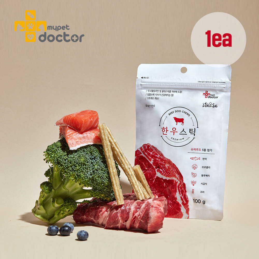마이펫닥터 한우 스틱 강아지 수제 간식 쇠고기, 100g, 1개