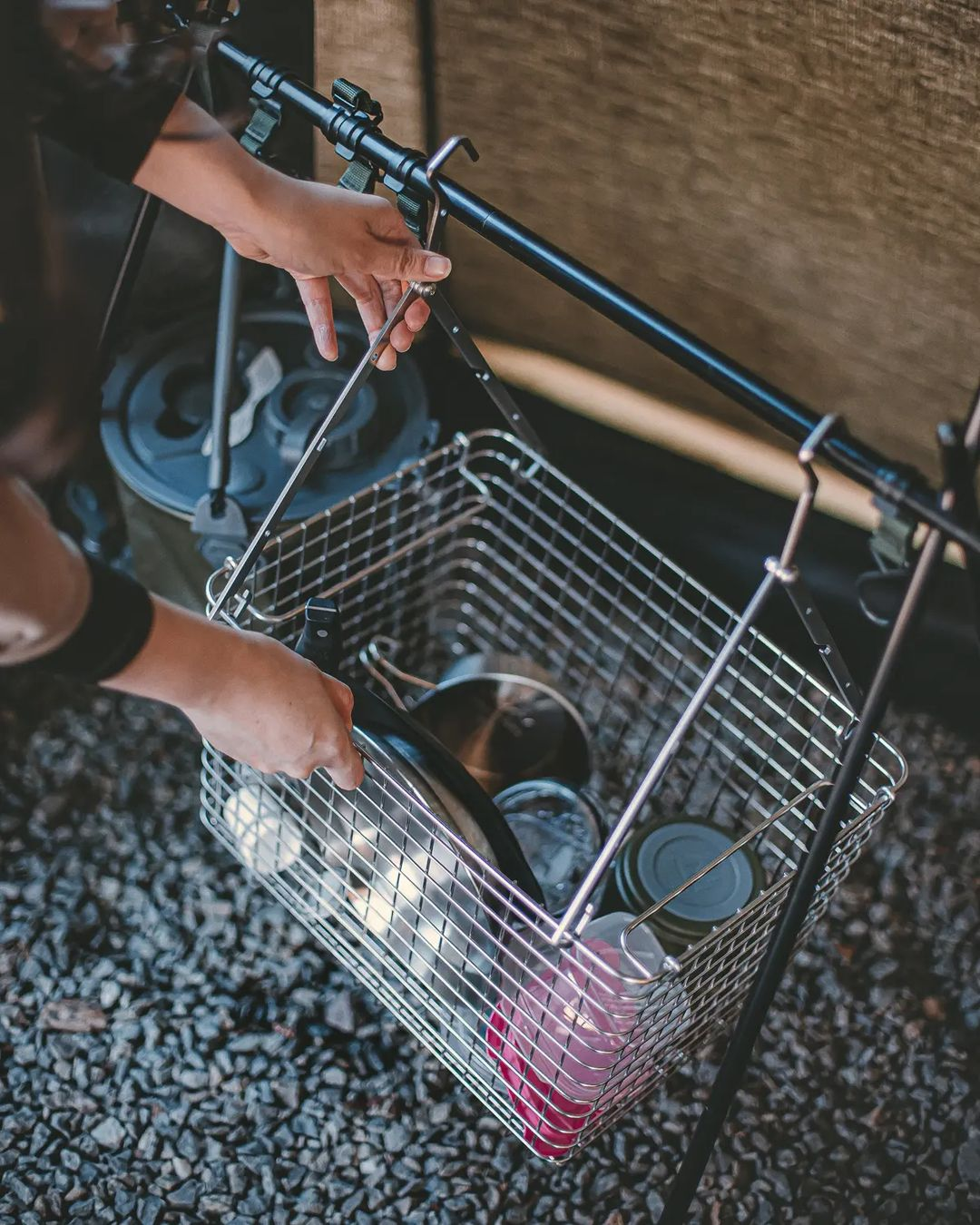 키녹스 캠핑 바스켓 스텐 행어 옷걸이 (2in1) 보관가방포함