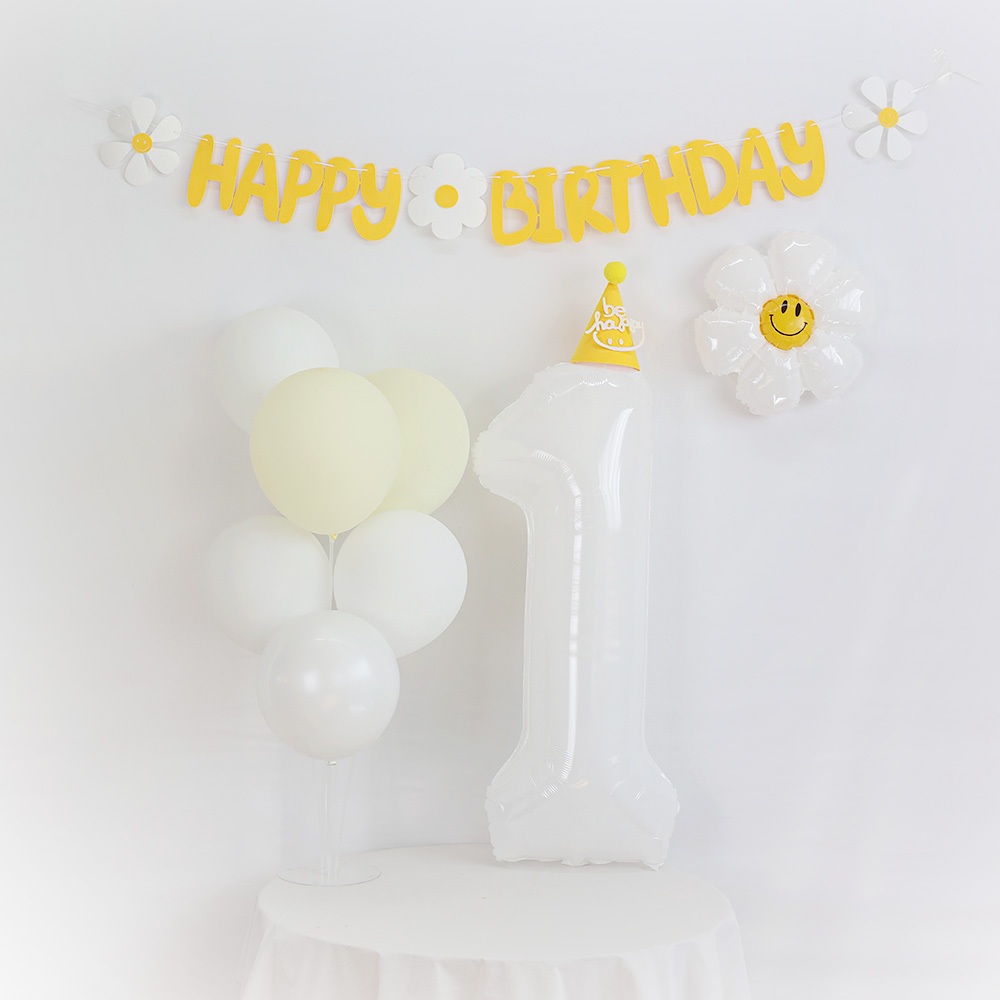 생일 파티용품 축하 대형 숫자풍선 화이트 4