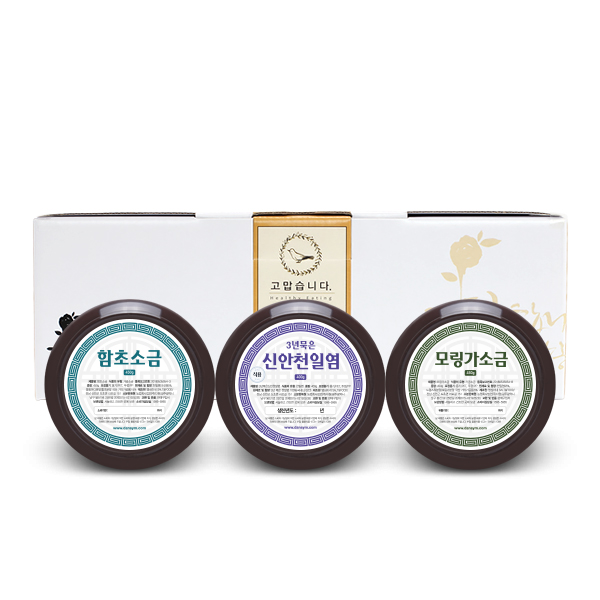 3년묵은신안 함초 가는 소금450g 3종 세트 - 상품 이미지