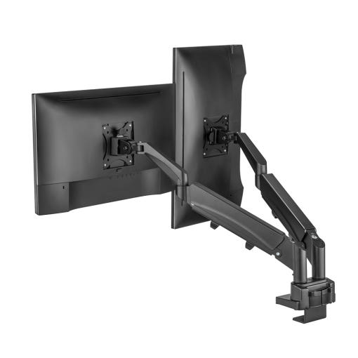 루나랩 모니터암이 설치된 깔끔한 작업 공간