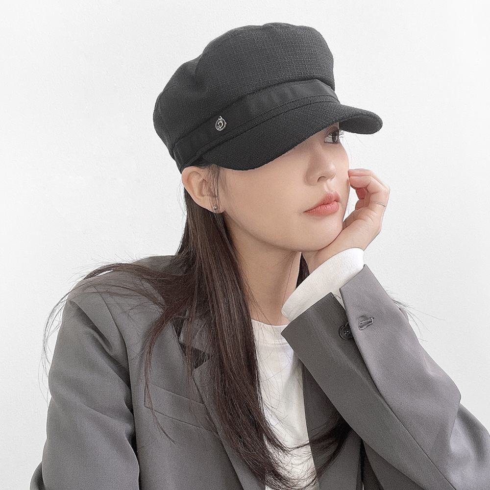 마이뉴 C 여성 봄 여름 트위드 마도로스 헌팅캡 - 상세 이미지 2