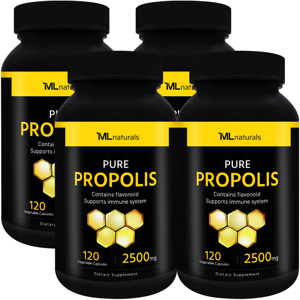마이라이프내추럴스 퓨어 프로폴리스 2500mg 알약 120캡슐, 4개 - 메인 이미지