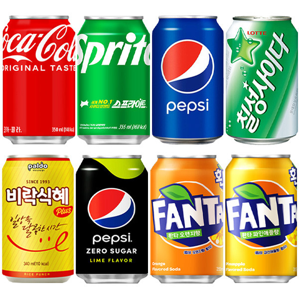 뚱캔 업소용 음료수 코카콜라 칠성사이다 펩시 스프라이트 355ml각6캔 24캔세트 캔음료 사진 2