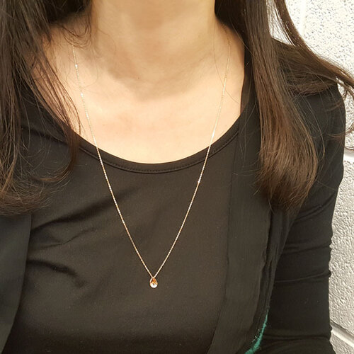 14k 금 팬던트 여자 물방울 목걸이 핑크골드 [레일라] - 상세 이미지 4