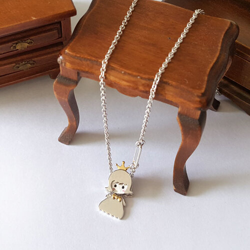 미아방지 실버 여아 아기 어린이 선물 목걸이