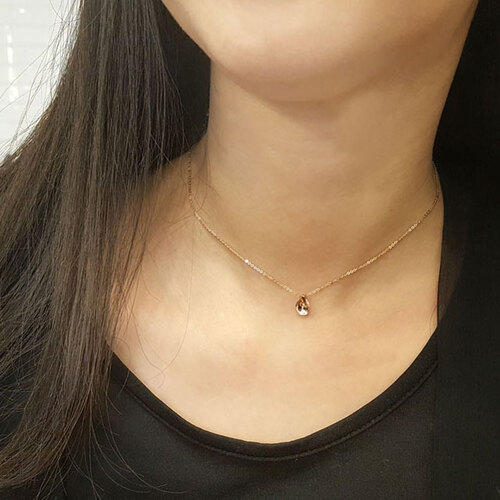 14k 금 팬던트 여자 물방울 목걸이 핑크골드 [레일라] - 상세 이미지 2