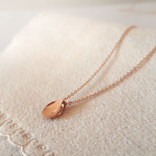 14k 금 팬던트 여자 물방울 목걸이 핑크골드 [레일라] - 상세 이미지 5