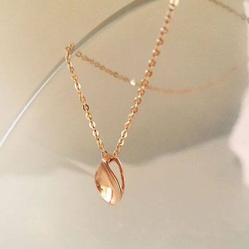 14k 금 팬던트 여자 물방울 목걸이 핑크골드 [레일라] - 상세 이미지 3