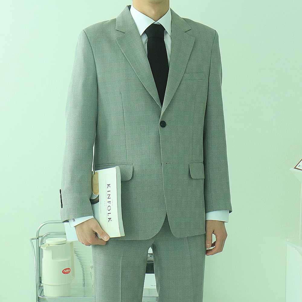 남자블레이저 빅사이즈 정장 체크자켓 남자자켓 이미지 1
