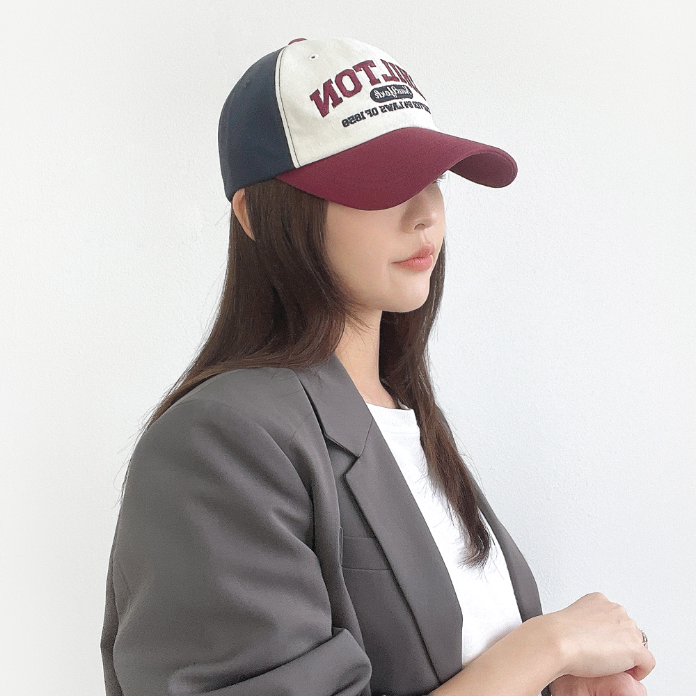 CHILTON 빈티지 배색 남녀공용 볼캡 모자 - 상세 이미지 3