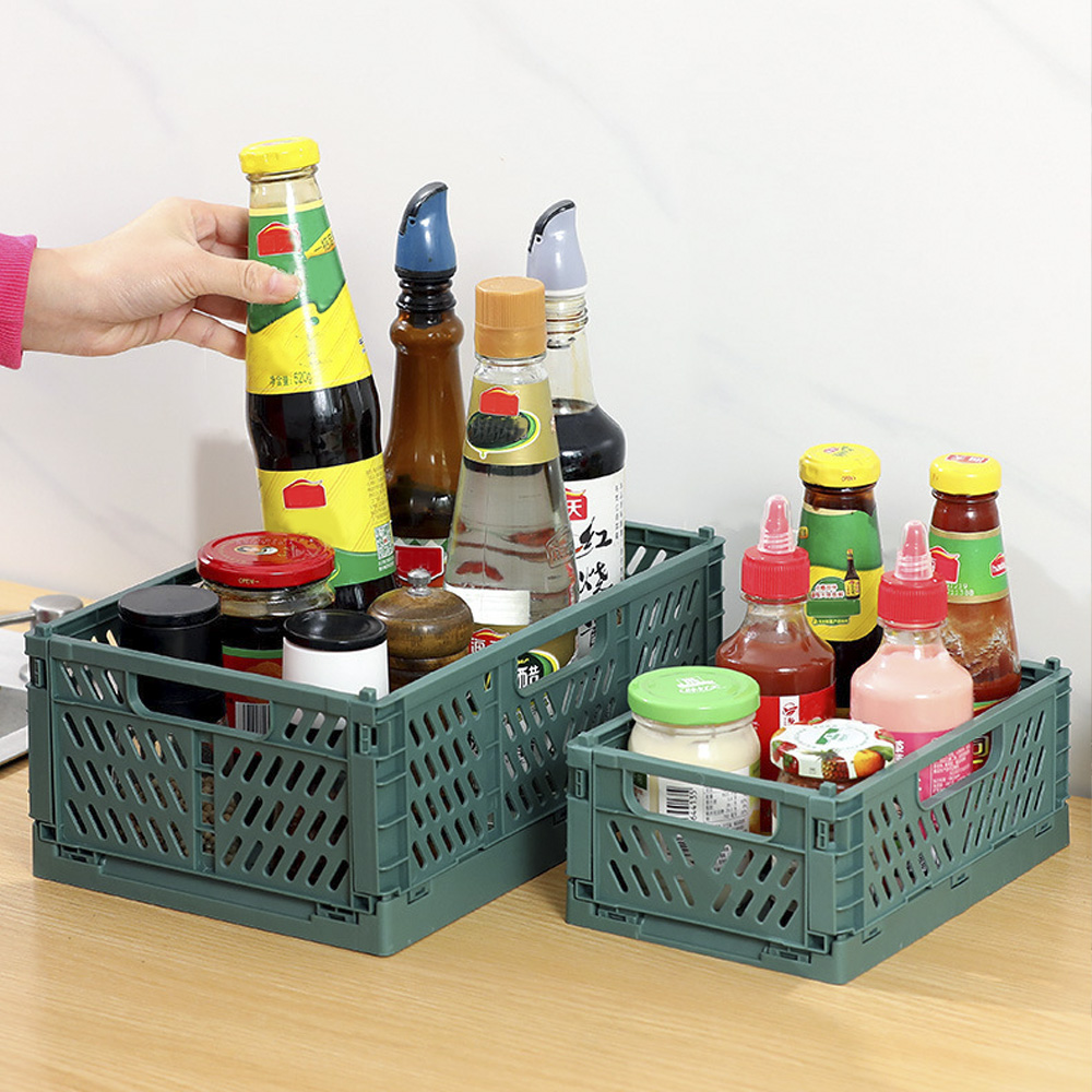 만능활용 접이식 플라스틱 수납바구니 S 정리 바스켓 팬트리정리함