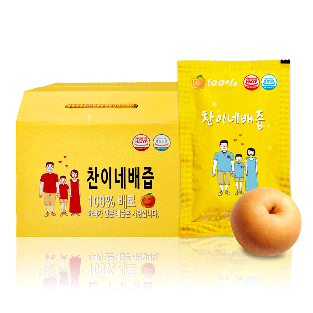 찬이네과수원 배즙 100ml 첨가물제로 아기배즙 - 상품 이미지