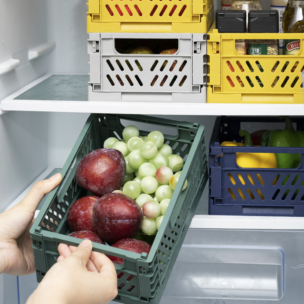 만능활용 접이식 플라스틱 수납바구니 S 정리 바스켓 팬트리정리함