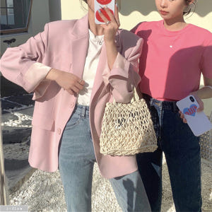 페퍼 오버핏 카라넥 하프 자켓 6col 봄 가을 루즈핏 데일리 박시 롱 ... 착용 후기 | 사이즈/핏 총정리 - 상품 이미지 1