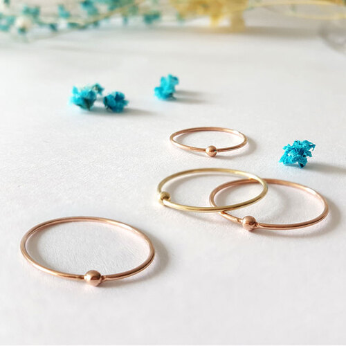 14k 볼 실반지 레이어드 데일리 여자 금 얇은 반지